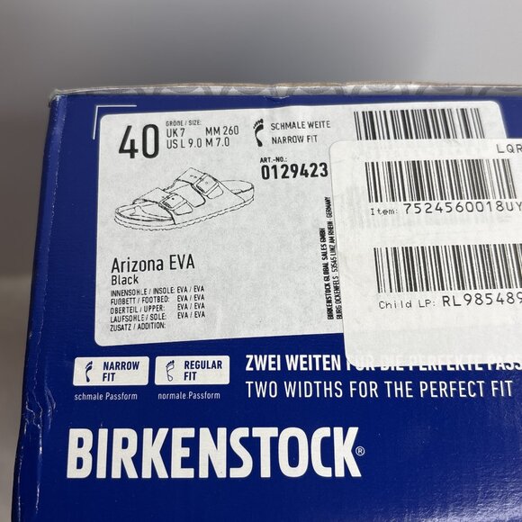 BIRKENSTOCK Arizona Essentials EVA Sandal Slipper Black Size 9 NWB - Picture 11 of 11